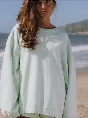 Daily Drills Oversized Crewneck Sweatshirt in Pale Mint